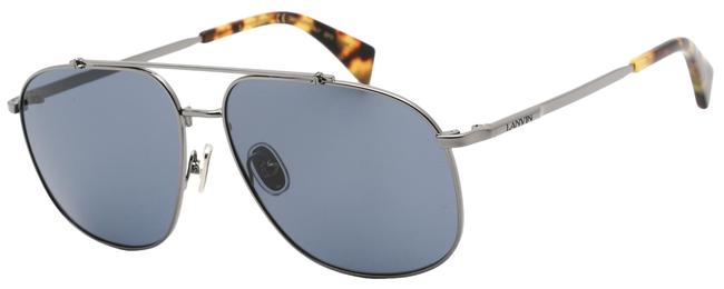 Lanvin Blue Aviator Unisex Sunglasses Lnv110s 050 60 In Blue / Dark / Ruthenium