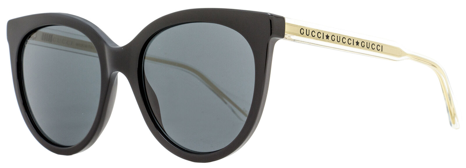 Gucci Grey Cat-eye Ladies Sunglasses Gg0565s-001 54 In Black,gold Tone,grey