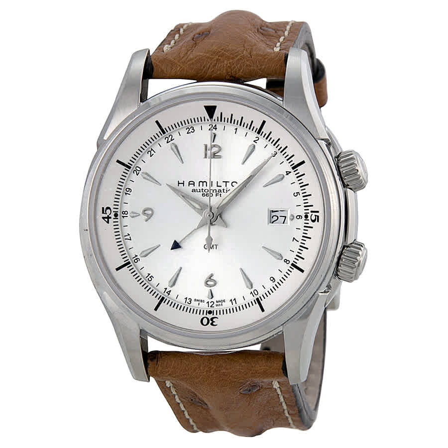 Hamilton Jazzmaster Traveler Gmt 2 Automatic Mens Watch H32625555 In Brown,silver Tone