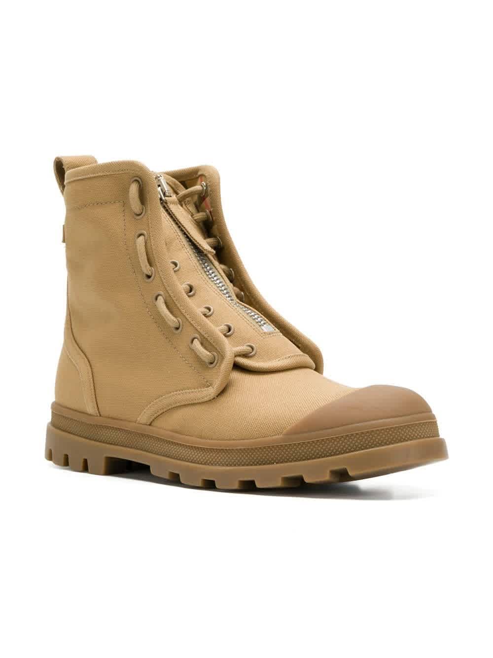 BURBERRY MENS ZIPPED LACE UP BOOTS
