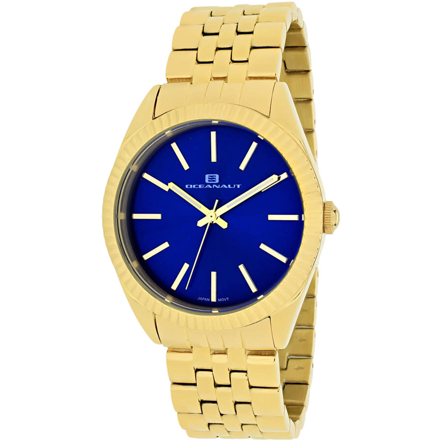 Shop Oceanaut Chique Quartz Blue Dial Ladies Watch Oc7411 In Blue / Gold Tone / Yellow