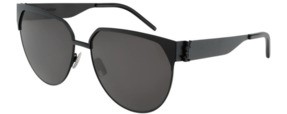 Saint Laurent Grey Round Ladies Sunglasses Slm43-30007194001 In Black,grey