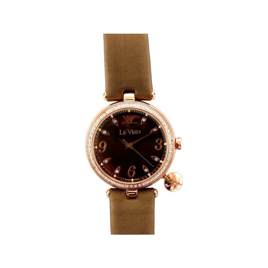 Le Vian Time Quartz Diamond Ladies Watch Zrpa 178a In Brown / Chocolate / Gold Tone / Rose / Rose Gold Tone