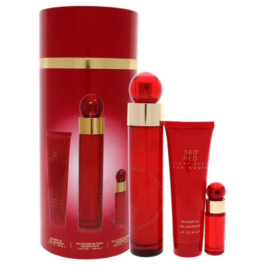 Perry Ellis Ladies 360 Red Gift Set Fragrances 844061014350 In Red   /   Red. / Lime / Ruby