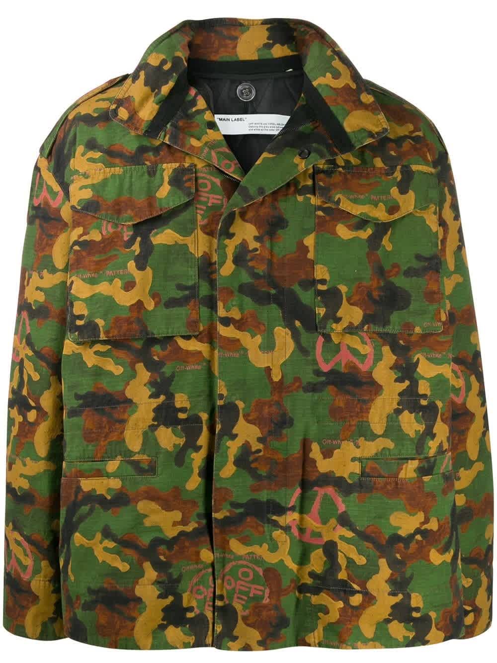 Shop Off-white Multicolor Camouflage Padded Field Jacket