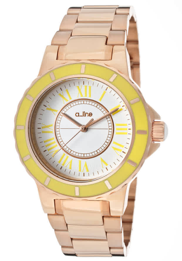 A_line Marina Ladies Watch Al-80009-rg-02yl In Gold Tone,pink,rose Gold Tone,white,yellow