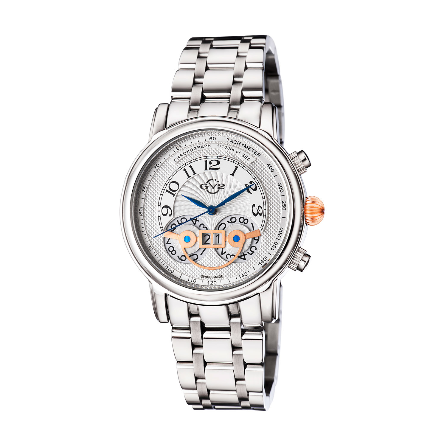GV2 BY GEVRIL MONTREUX CHRONOGRAPH MENS WATCH 8100B