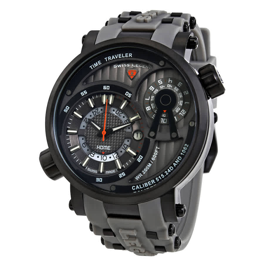 Click to view more detailed imagery on our partner's website Swiss Legend Time Traveler Mens Watch Sl-13841sm-bb-014-grys In Black,grey
