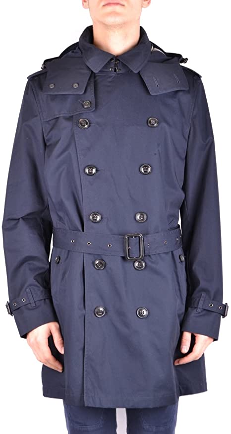 Burberry Mens Cotton Trench Coat With Detachable Hood In N,a