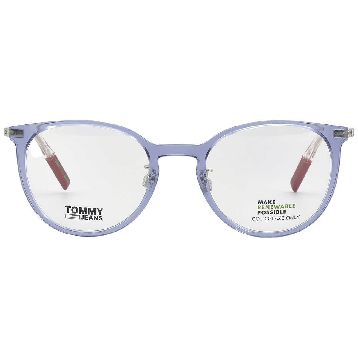 Tommy Jeans Demo Oval Unisex Eyeglasses Tj 0051 0pjp 50 In Blue
