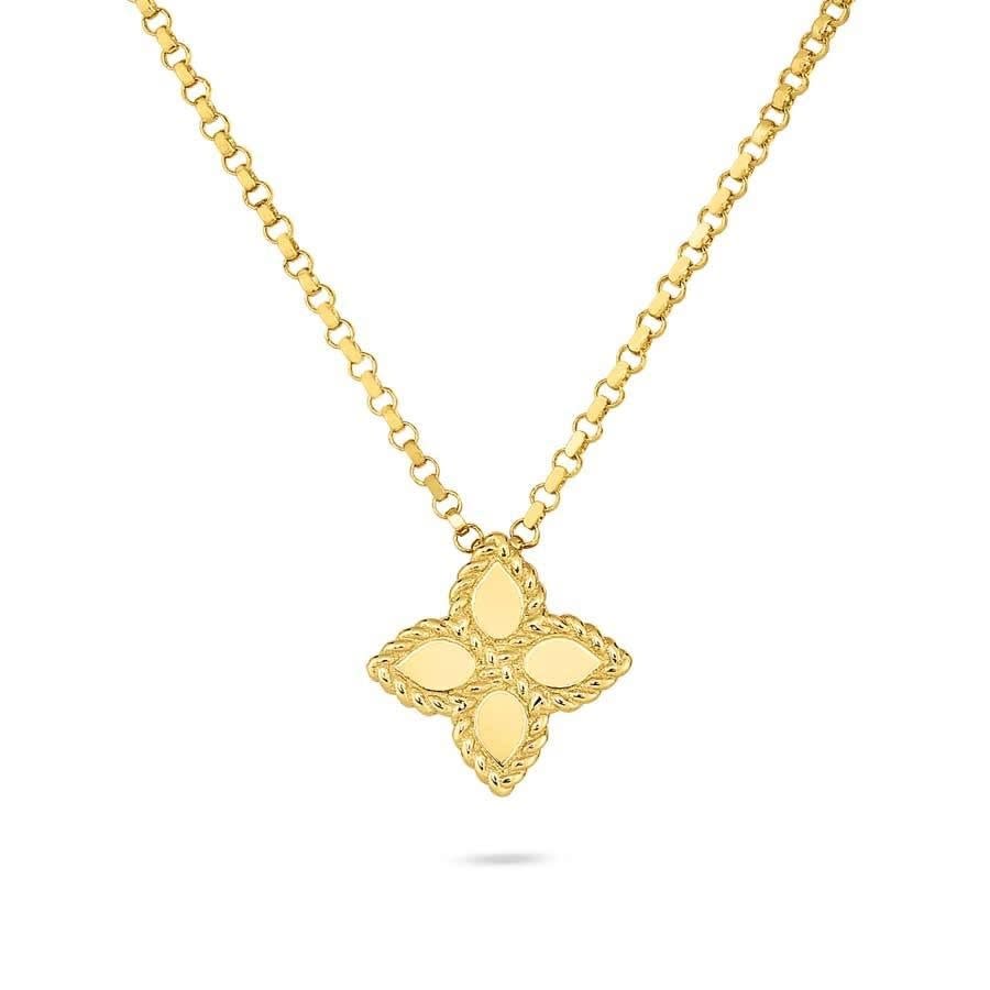 Roberto Coin 18k Yellow Gold Small Princess Flower Pendant Necklace