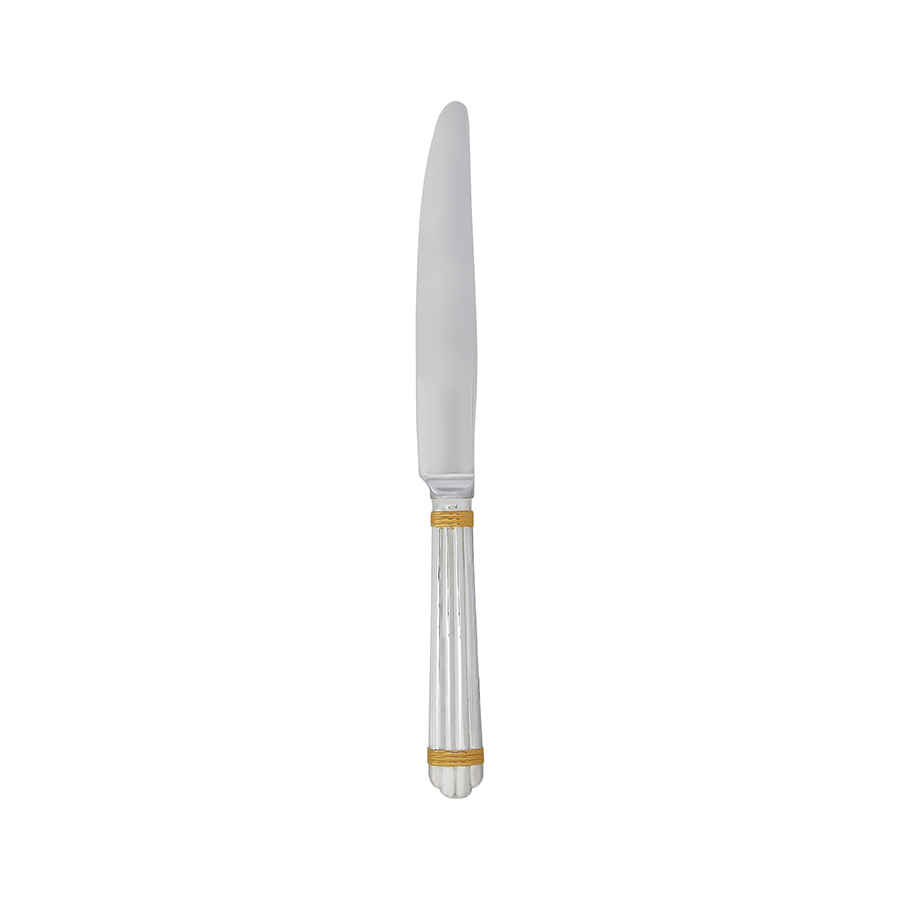 Christofle Silver Plated Aria Gold Dinner Knife 1022-009 In Gold / Silver