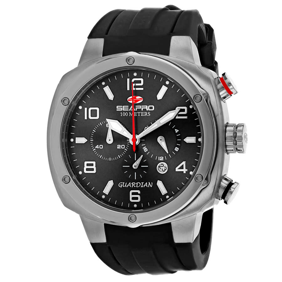 Seapro Guardian Chronograph Quartz Black Dial Mens Watch Sp3341 In Black