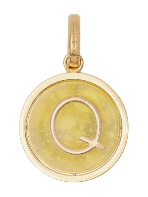 Burberry Gold Marbled Resin Q Alphabet Charm In Gold/mimosa