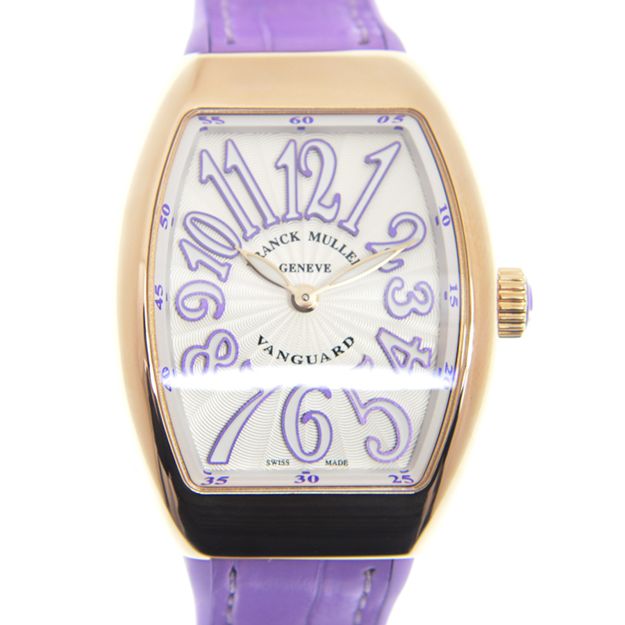 Franck Muller Vanguard Quartz White Dial Ladies Watch V 32 Qz (5n.vl) In Gold / Gold Tone / Purple / Rose / Rose Gold / Rose Gold Tone / White