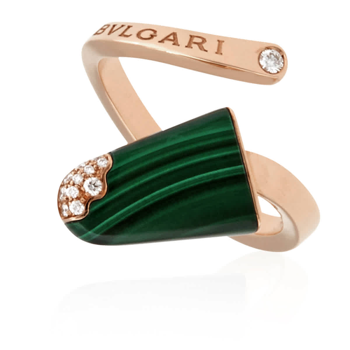 Bvlgari Gelati 18 Kt Rose Gold Ring In Gold Tone,green,pink,rose