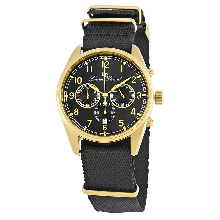 Lucien Piccard Moderna Chronograph Mens Watch 10588n-yg-01 In Black,gold Tone,yellow