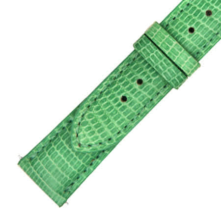 Hadley Roma 21 Mm Matte Pastel Green Lizard Leather Strap