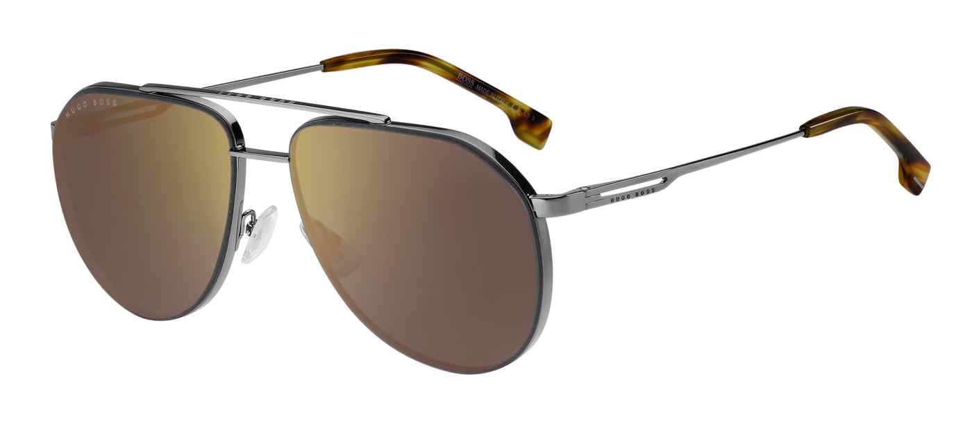 Hugo Boss Boss 1326/s Vp 06c5 Aviator Sunglasses In Brown / Gold / Horn / Ruthenium
