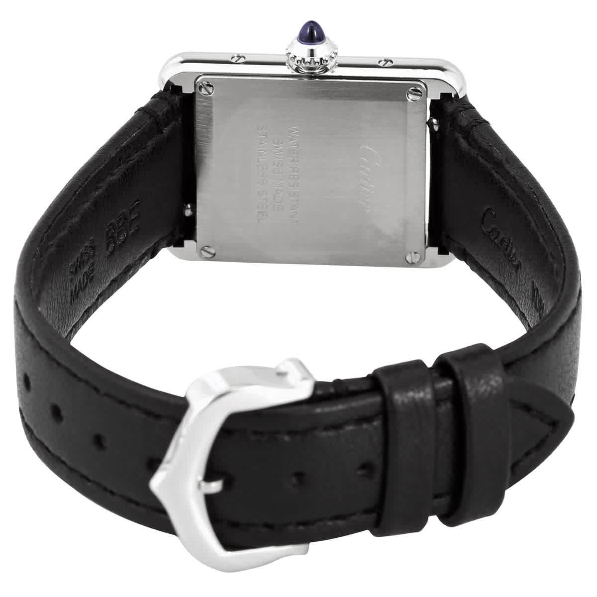 Shop Cartier Tank Must Solar Beat Quartz Silver Dial Ladies Watch Wsta0060 In Black / Silver