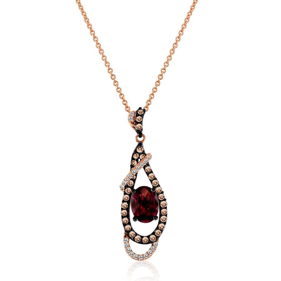 Le Vian Ladies' Semi Precious Fashion Pendant In 14k Strawberry Gold In Red