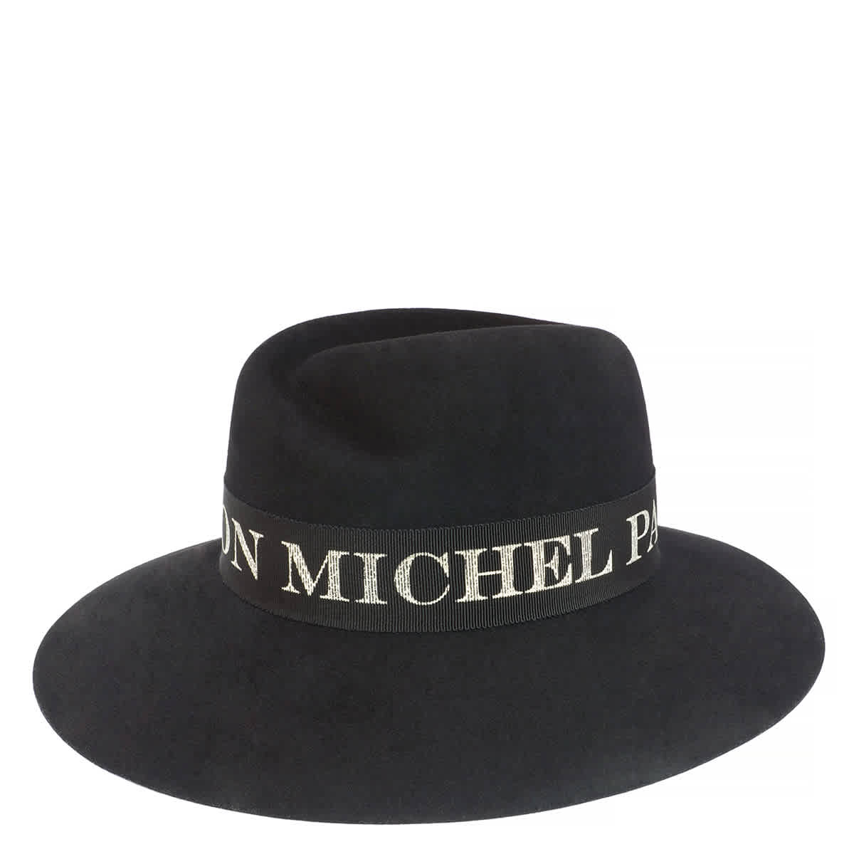 Maison Michel Virginie Logo-tape Fedora Hat In Black