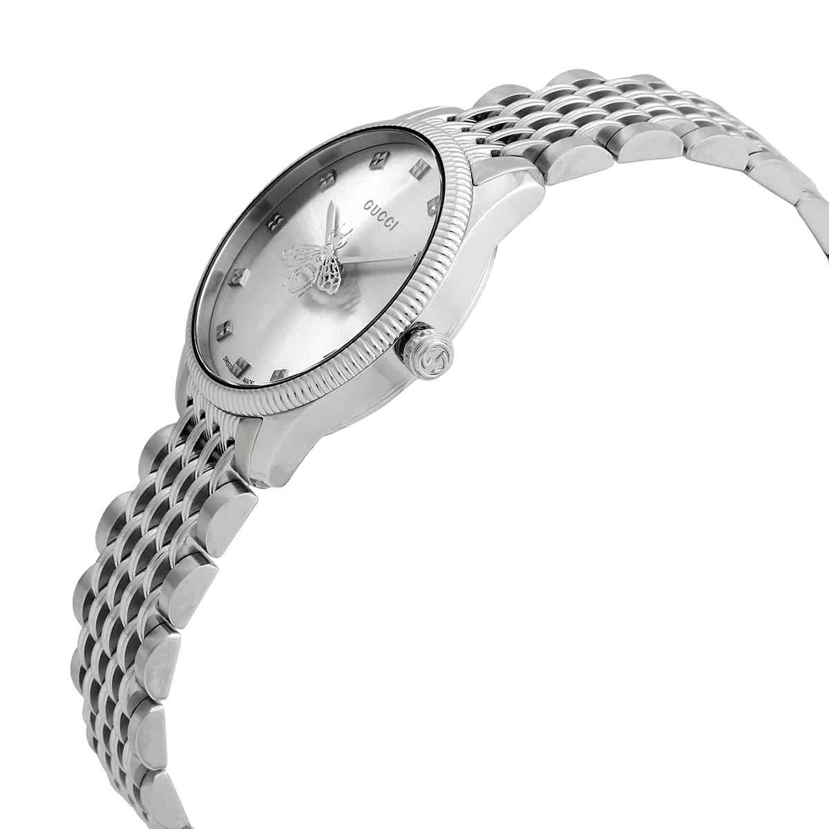 Gucci g timeless silver dial bracelet ladies clearance watch