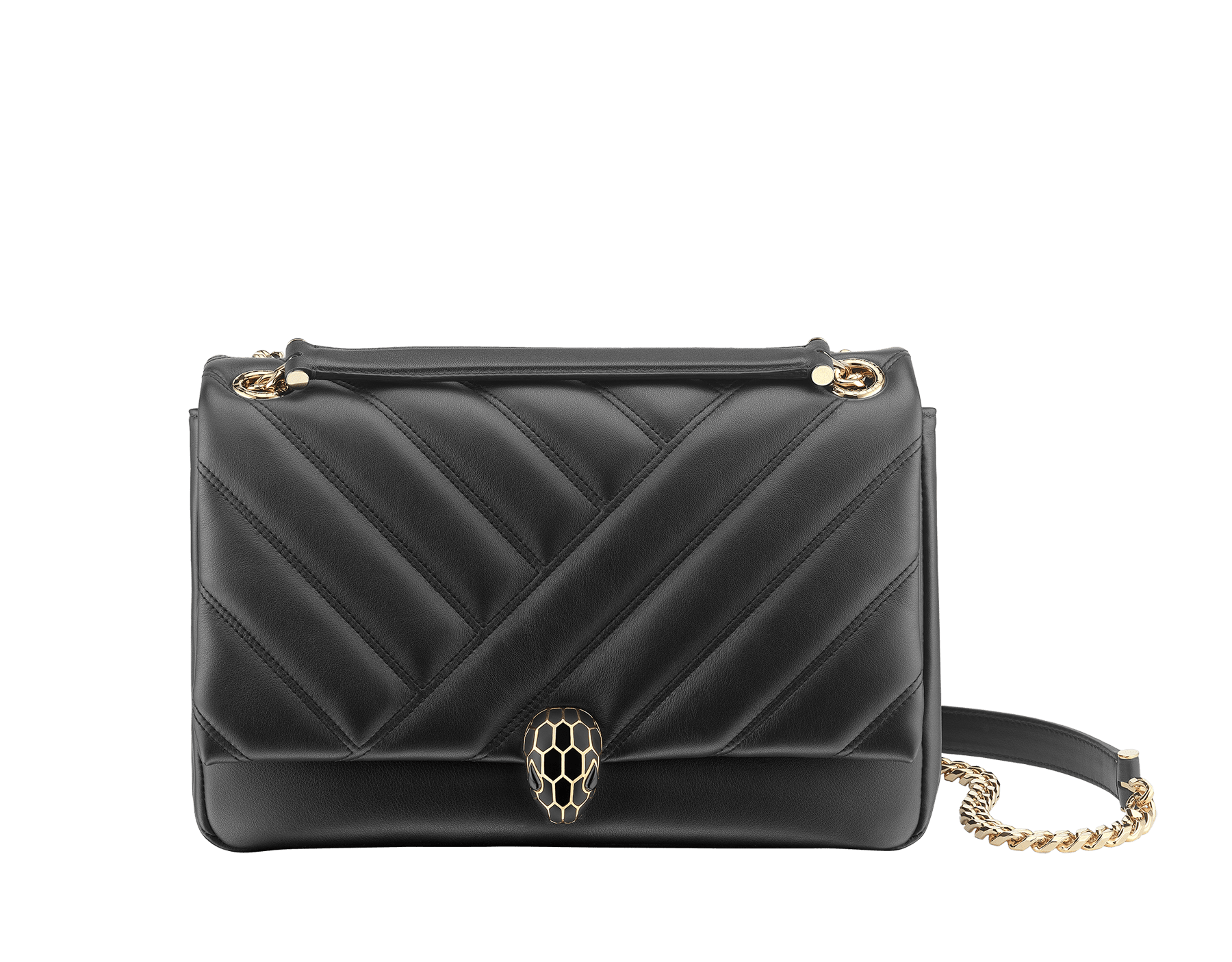 Bvlgari Serpenti Cabochon Matelasse Black Shoulder Bag 287983