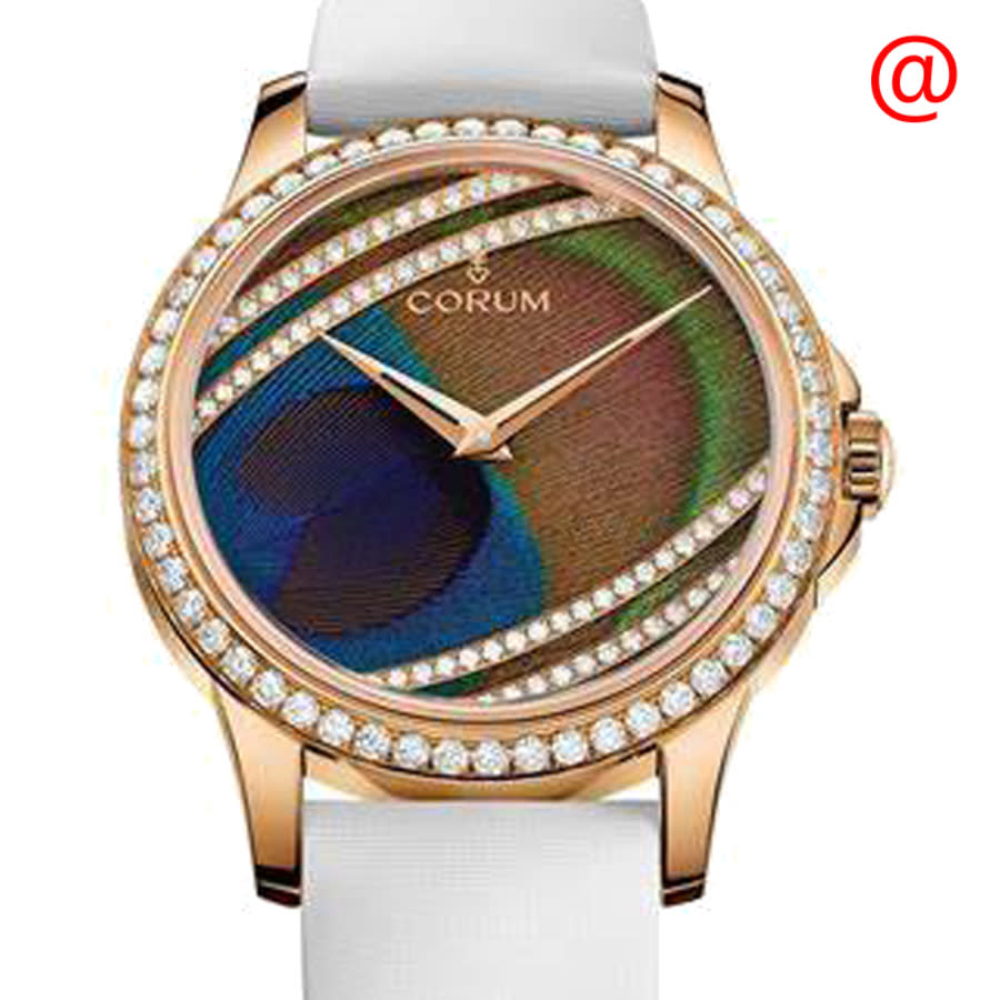 Corum Artisans Feather Automatic Diamond Brown Dial Unisex Watch 110.601.85/0049 Pl92 In Brown / Gold / Gold Tone / Rose / Rose Gold / Rose Gold Tone / White