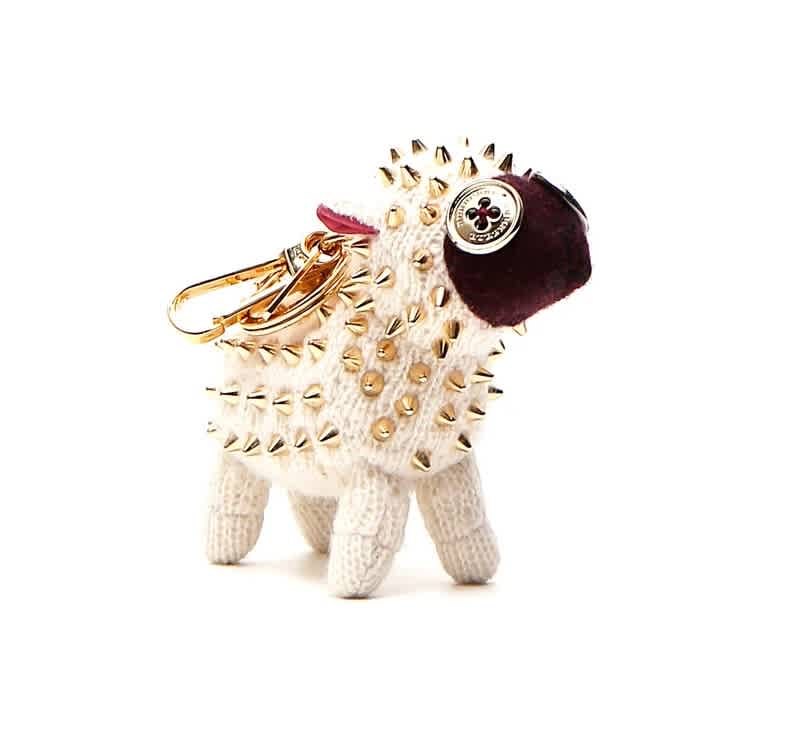 Burberry White Multi Wendy Studded Sheep Key/bag Charm