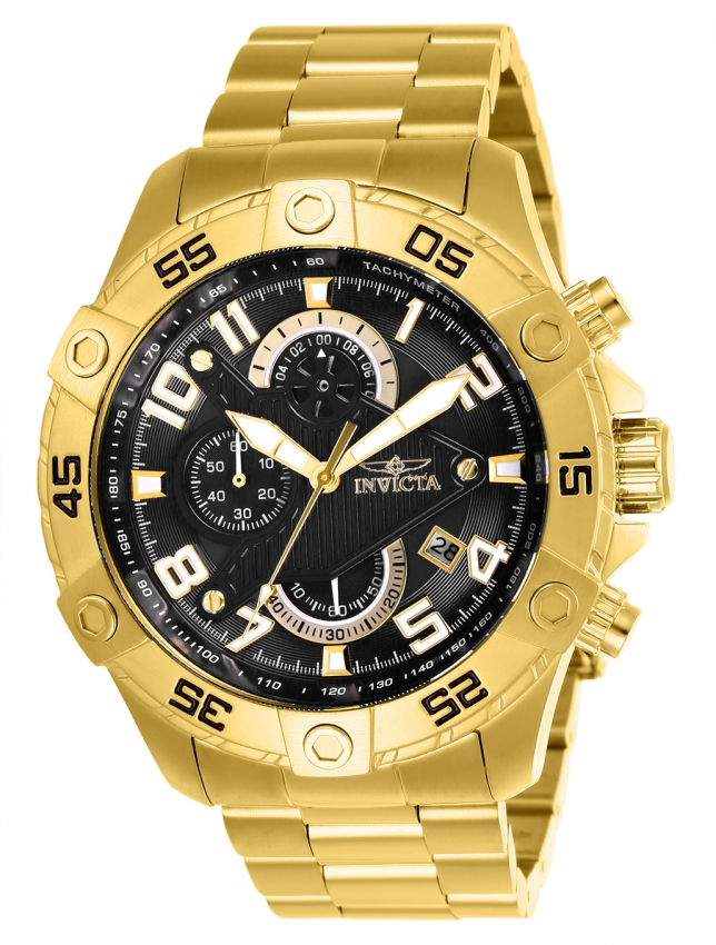 Invicta S1 Rally Chronograph Black Dial Mens Watch 26097 In Black,gold Tone
