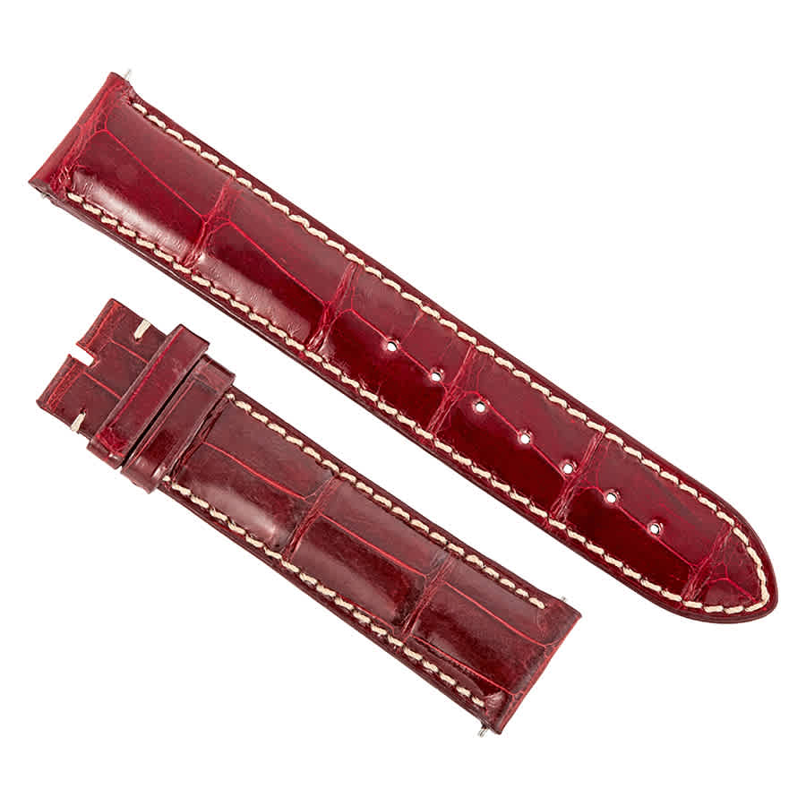 Hadley Roma 20 Mm Matte Wine Alligator Leather Strap In Red