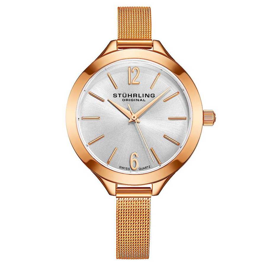 Stuhrling Original Vogue Silver-tone Dial Ladies Watch M15326 In Gold Tone / Rose / Rose Gold Tone / Silver