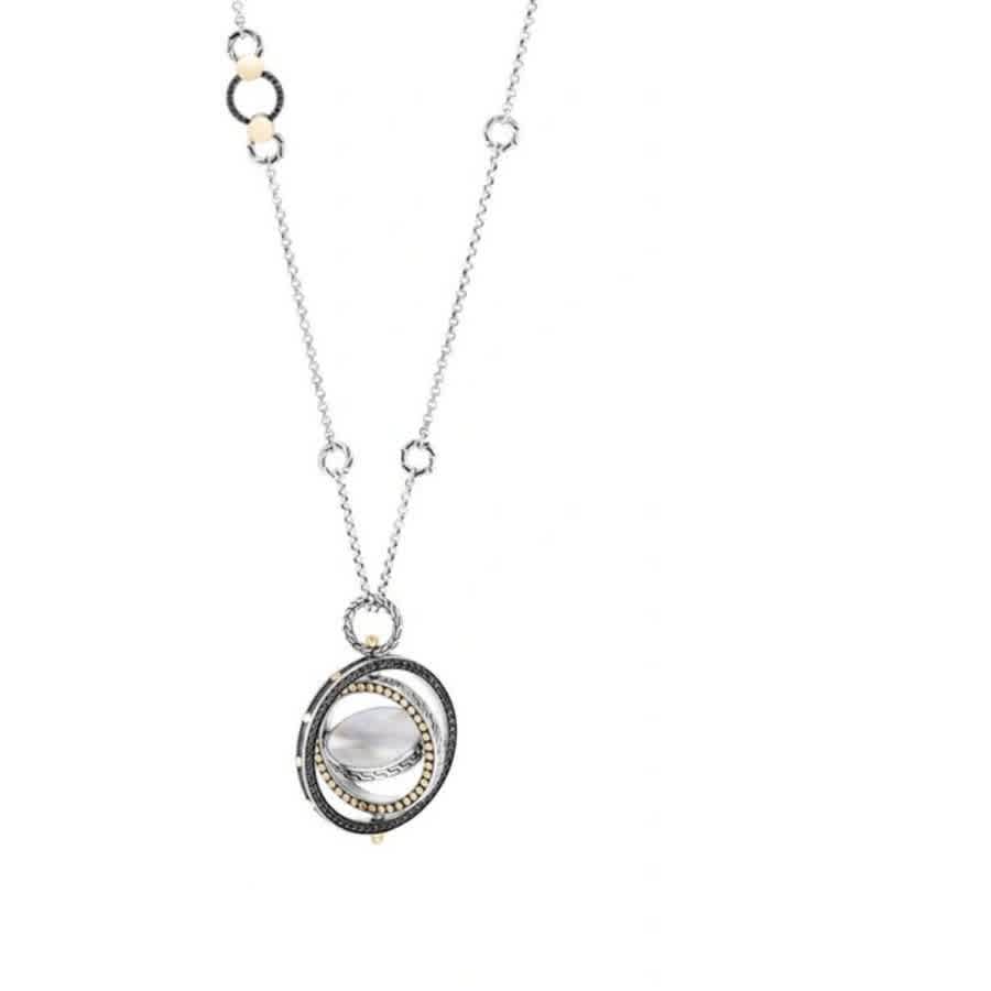 John Hardy Moon Door Mother Of Pearl Long Necklace - Nzs301065mopx28-30 In Silver-tone