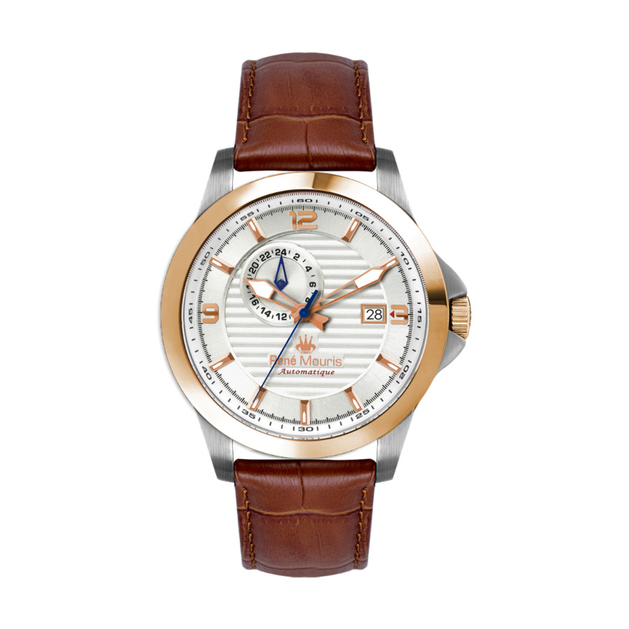 Rene Mouris Cygnus Automatic White Dial Mens Watch 70103rm4 In Brown / Gold Tone / Rose / Rose Gold Tone / White