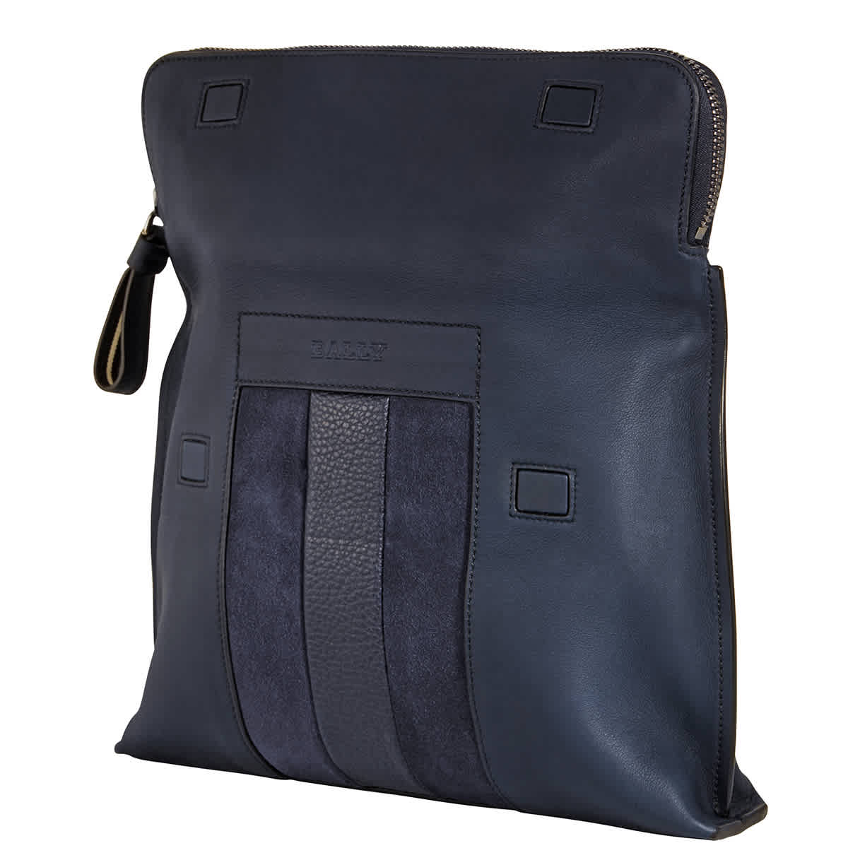 Bally Benjy Navy Leather Clutch Bag In Dark Navy ModeSens