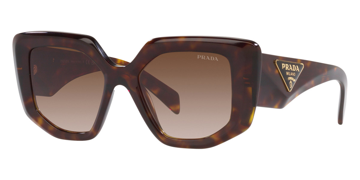Prada Brown Gradient Irregular Ladies Sunglasses Pr 14zs 2au6s1 50 In Brown / Tortoise