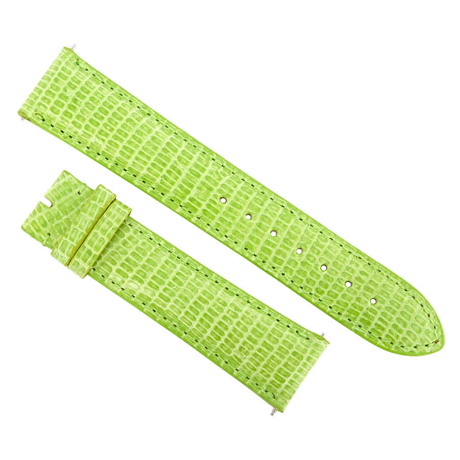 Hadley Roma 20 Mm Shiny Lime Lizard Leather Strap In Green