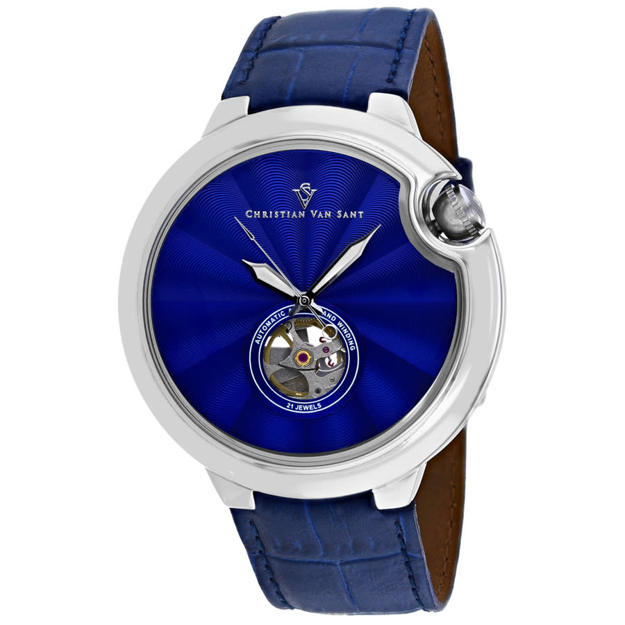 Shop Christian Van Sant Cyclone Automatic Blue Dial Men's Watch Cv0140