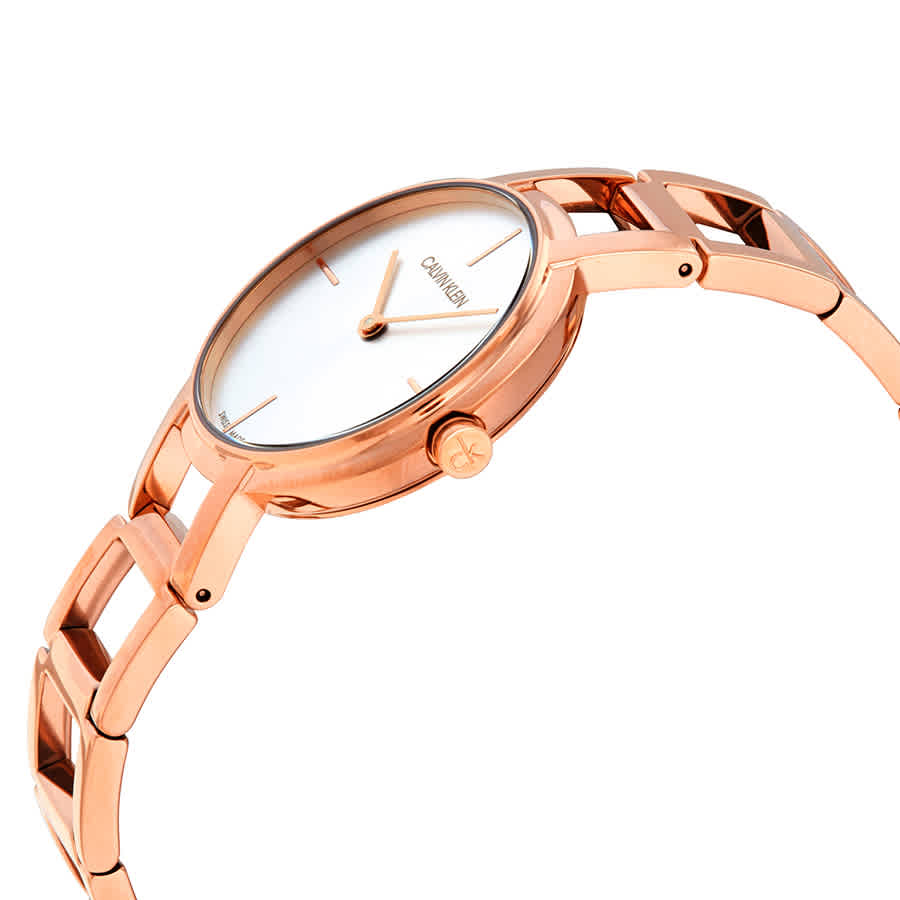 Calvin Klein Calvin Klein Cheers Silver Dial Rose Gold PVD Ladi