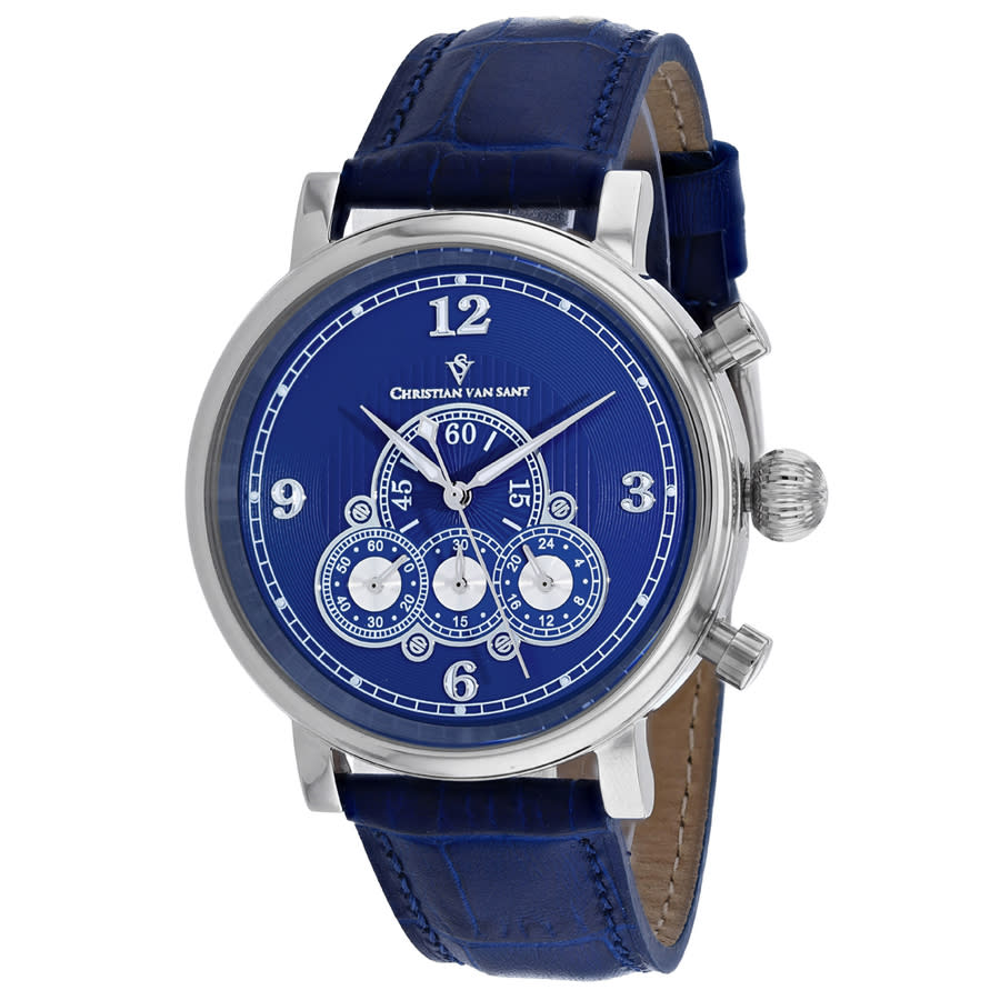 Christian Van Sant Dominion Mens Chronograph Quartz Watch Cv0712 In Blue