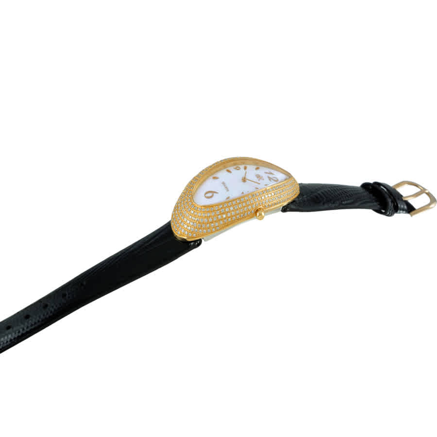 Shop Adee Kaye Ak2526-l2g Gold-tone Dial Ladies Watch Ak2527-lg In Black / Brass / Gold / Gold Tone / Mop / Rhodium