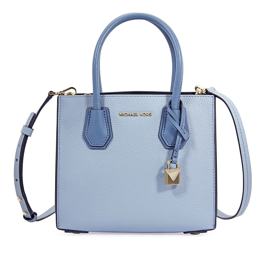 Buy the Michael Kors Blue Pebbled Leather Crossbody Bag