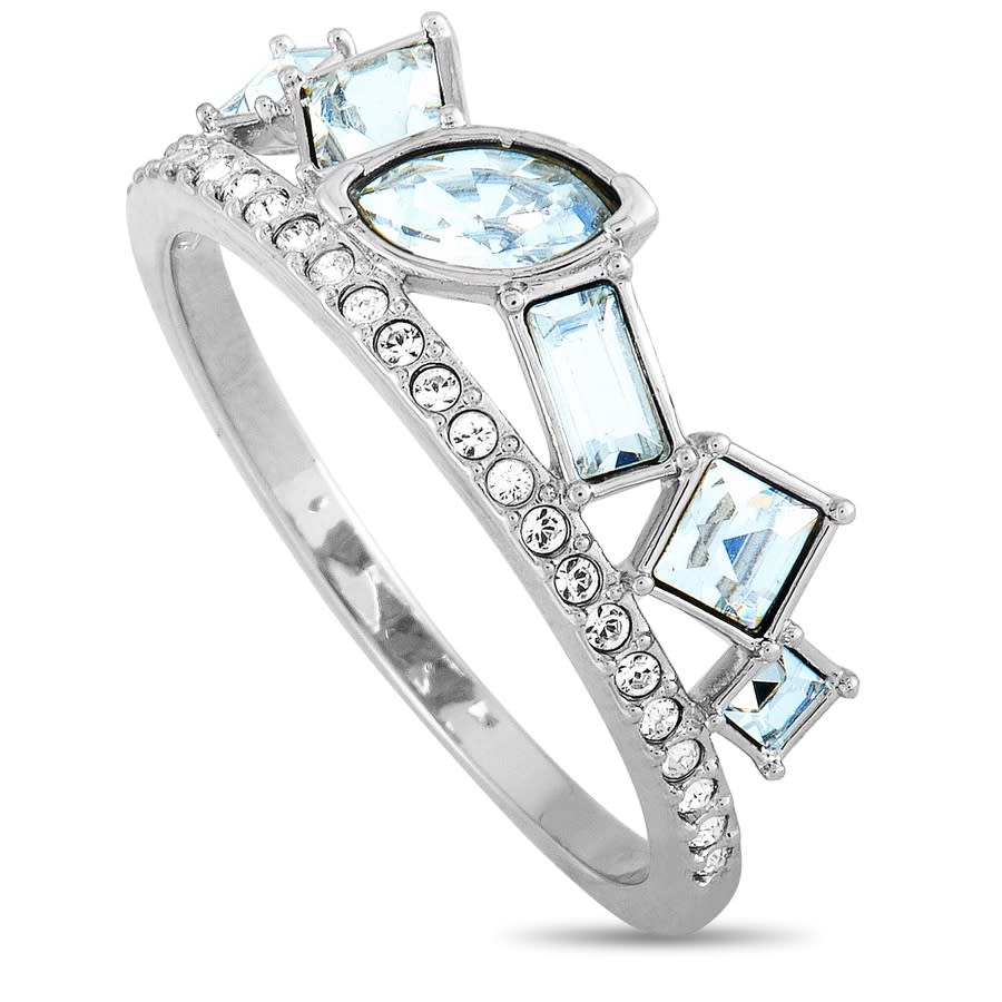 Swarovski Henrietta Rhodium-plated Stainless Steel And Clear  Crystal Ring In Multi-color