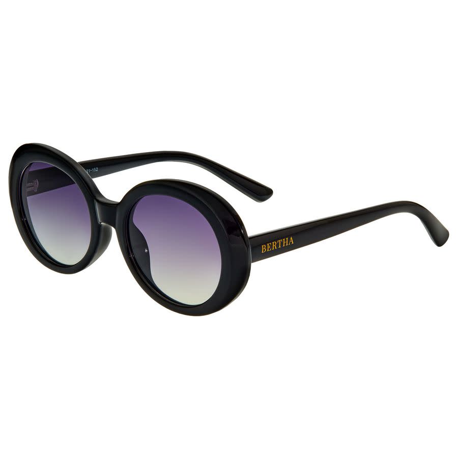 Bertha Ladies Black Oval Sunglasses Brsbr054c1 In Black