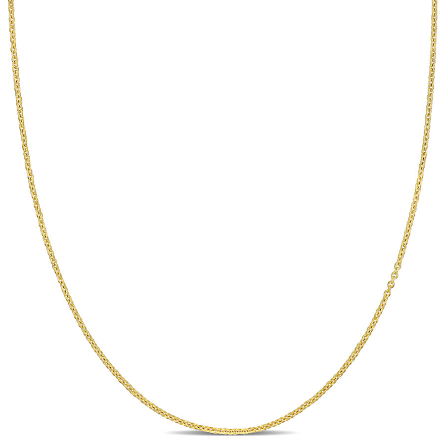 Amour 14k Yellow Gold Round Cable Chain Necklace 16 In Yellow