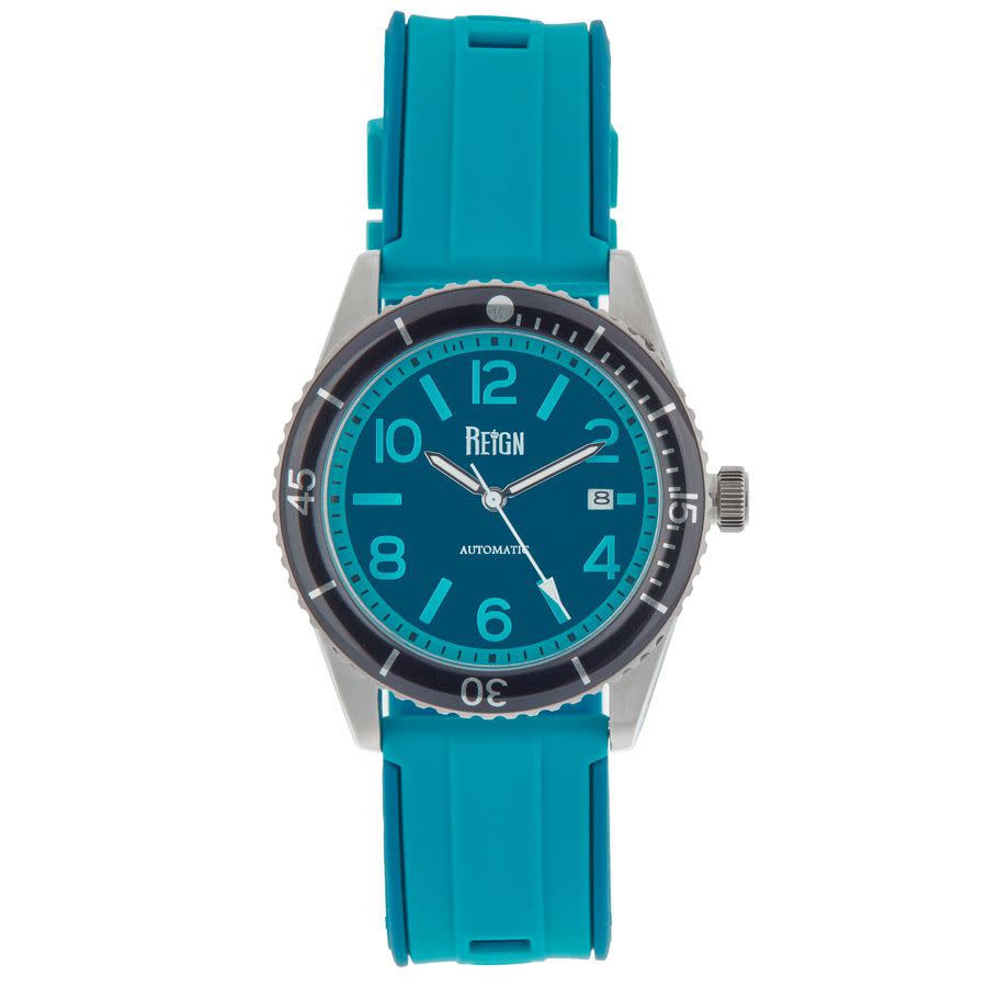 Reign Gage Automatic Watch W/date - Blue In Blue / Silver