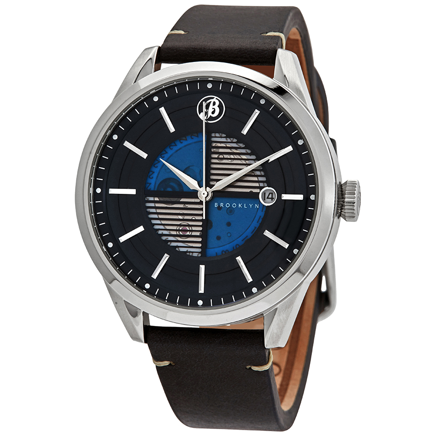 Brooklyn Watch Co. Wyckoff Automatic Watch 8353a2 In Black,blue