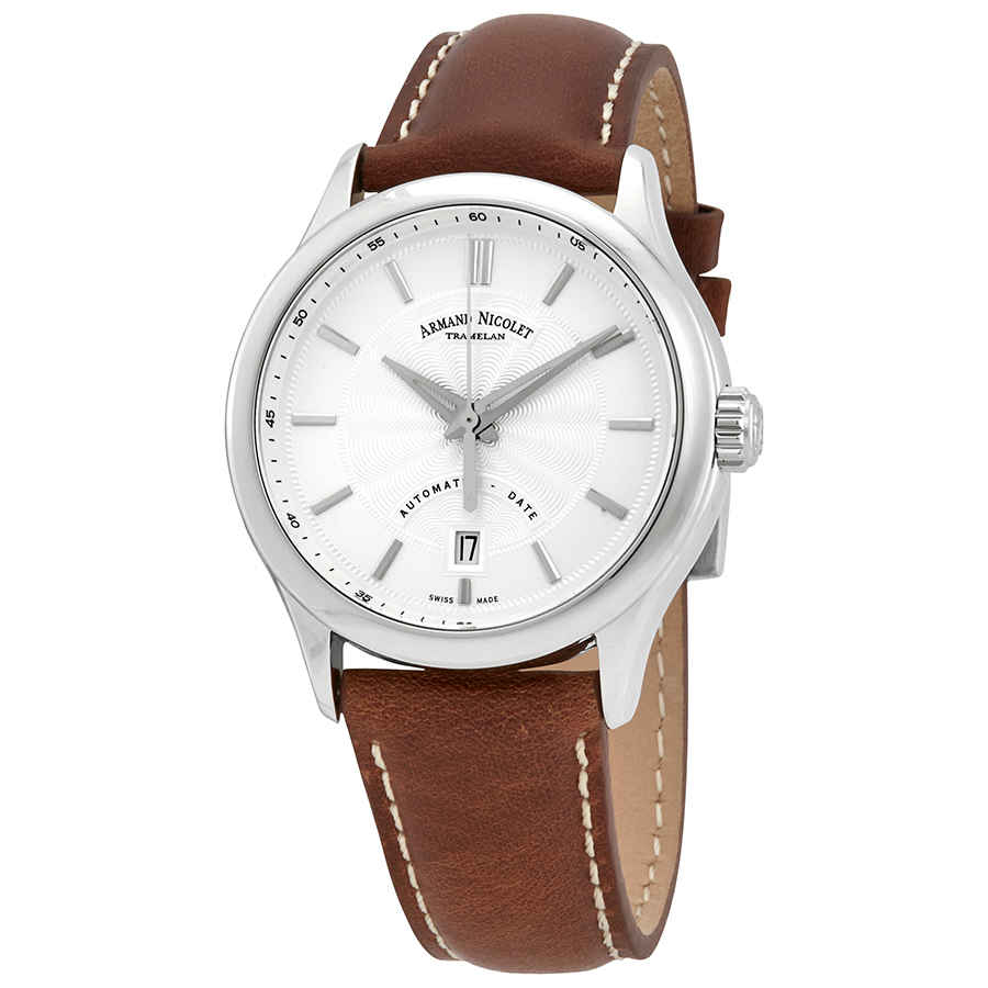 Armand Nicolet M02-4 Automatic Silver Dial Mens Watch A840baa-ag-p140mr2 In Brown,silver Tone