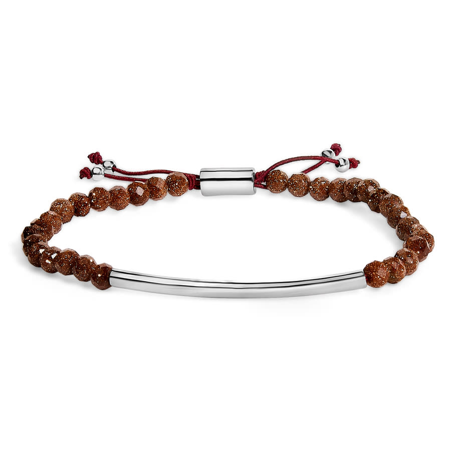 Haus of Brilliance Sterling Silver Sand Bead Station Bracelet Bolo